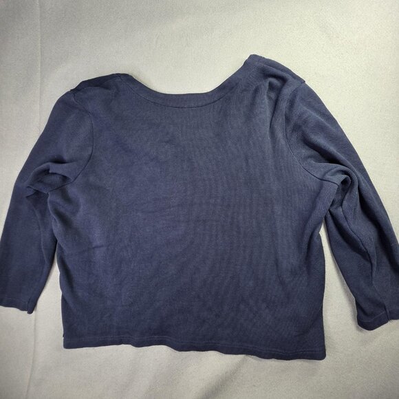 Quacker Factory Sweater Set Womens 1X Blue Dragonfly Rhinestone 2 in 1 Twinset - Picture 9 of 14